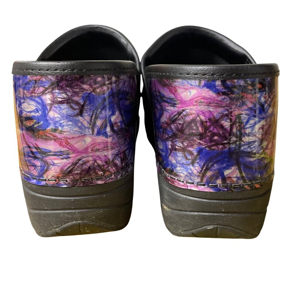 Dansko Purple Multi Abstract Pattern Clogs - Picture 5 of 11